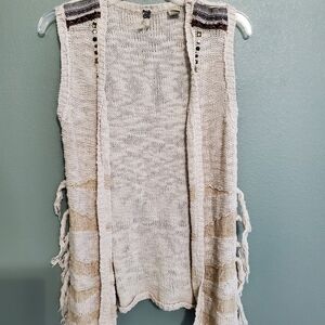 Women's Cream Knit Sweater Vest By BKE Gimmicks